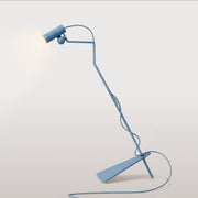 Lampada da terra inclinabile con faretto magnetico orientabile - Mario Tubo - Blu
