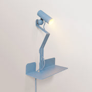 Lampada da parete con mensola e faretto magnetico orientabile - Murio Tubo - Blu
