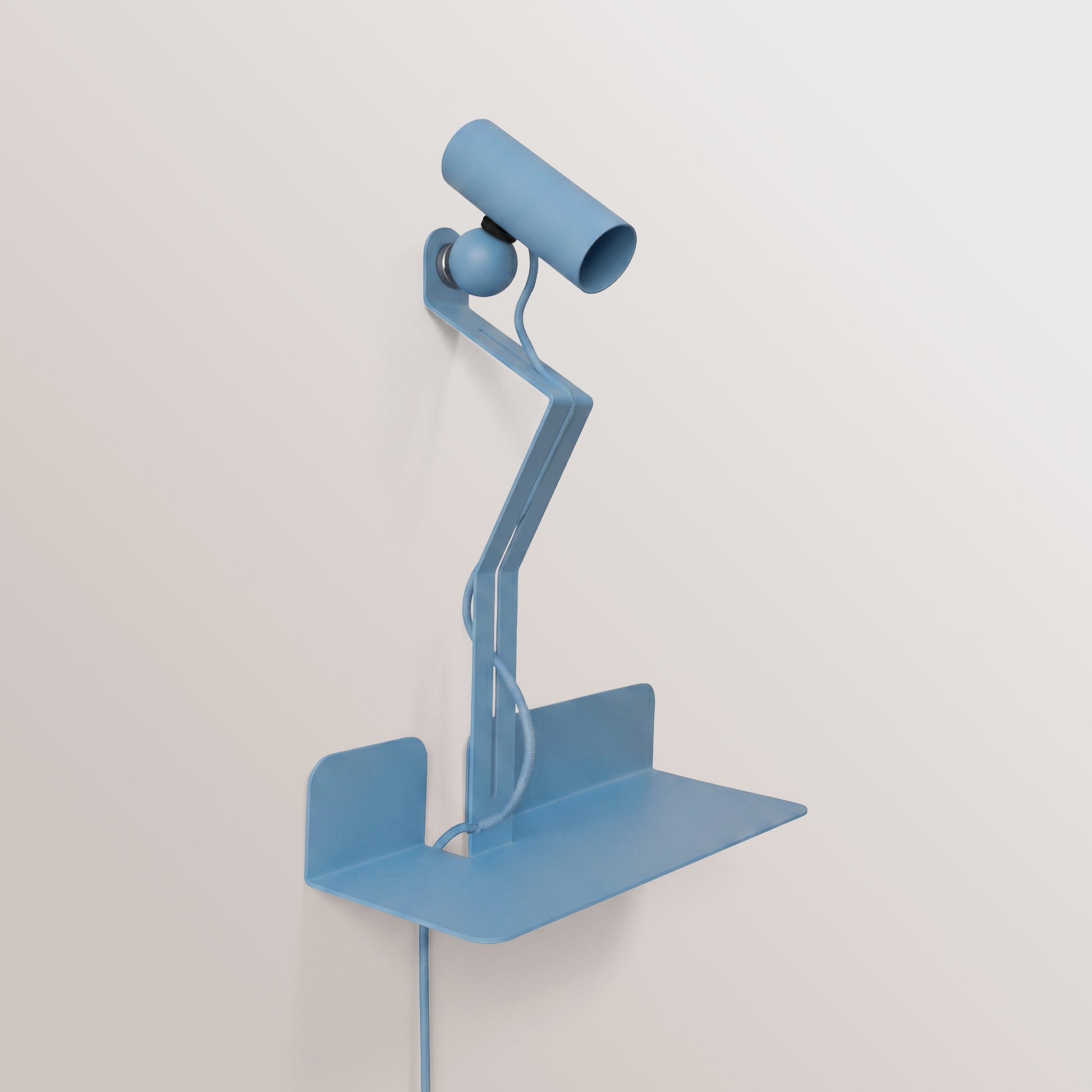 Lampada da parete con mensola e faretto magnetico orientabile - Murio Tubo - Blu