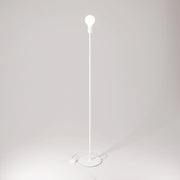 Lampada da terra MAG-Y con base metallica tonda - Bianco opaco