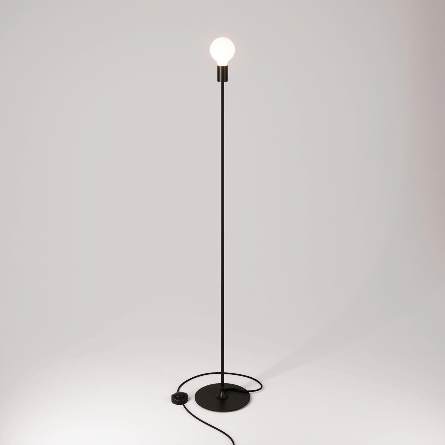 Lampada da terra MAG-Y con base metallica tonda - Nero