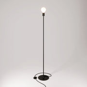 Lampada da terra MAG-Y con base metallica tonda - Nero