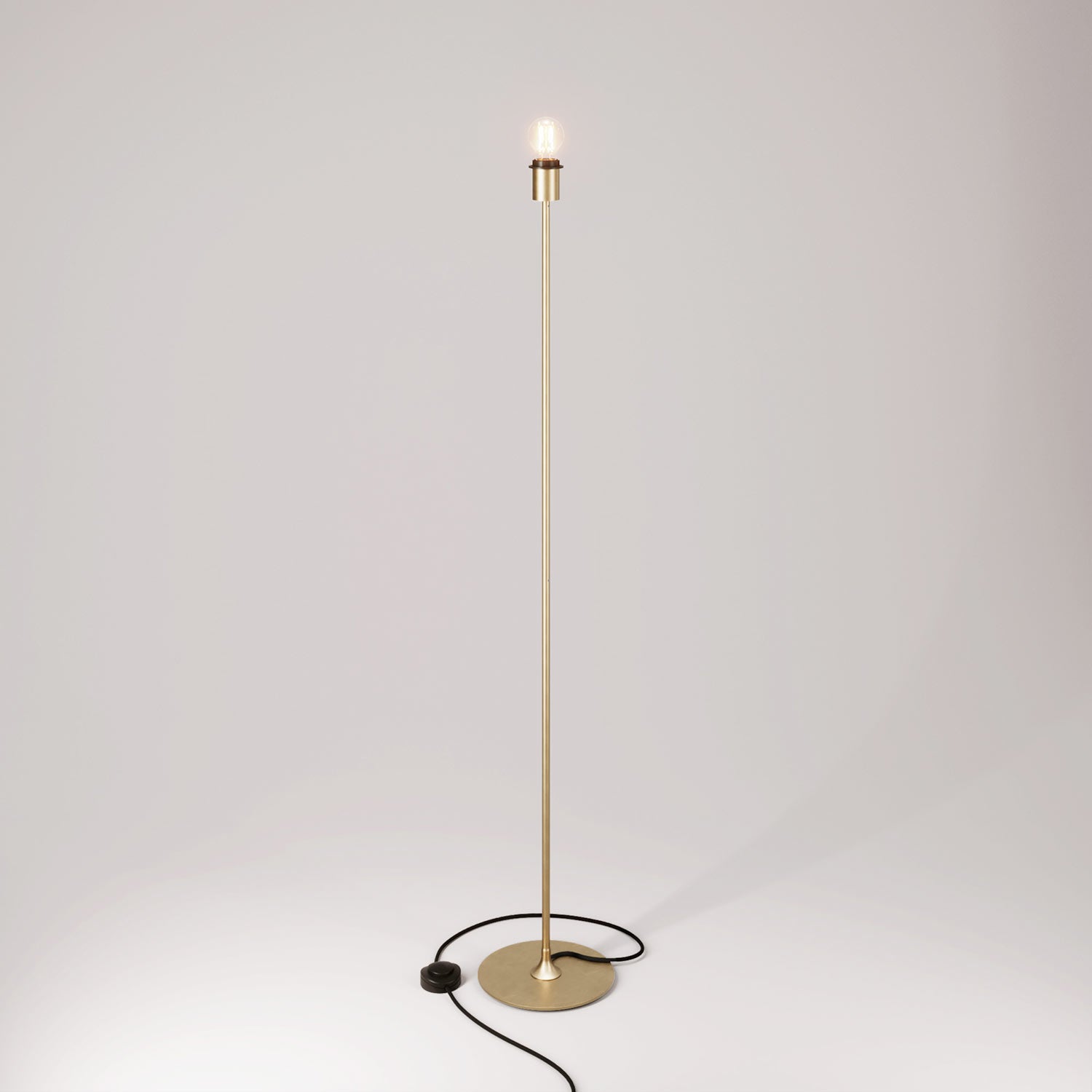 Lampada da terra MAG-Y con base metallica tonda con predisposizione per paralume - Bronzo satinato