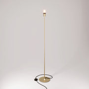 Lampada da terra MAG-Y con base metallica tonda con predisposizione per paralume - Bronzo satinato
