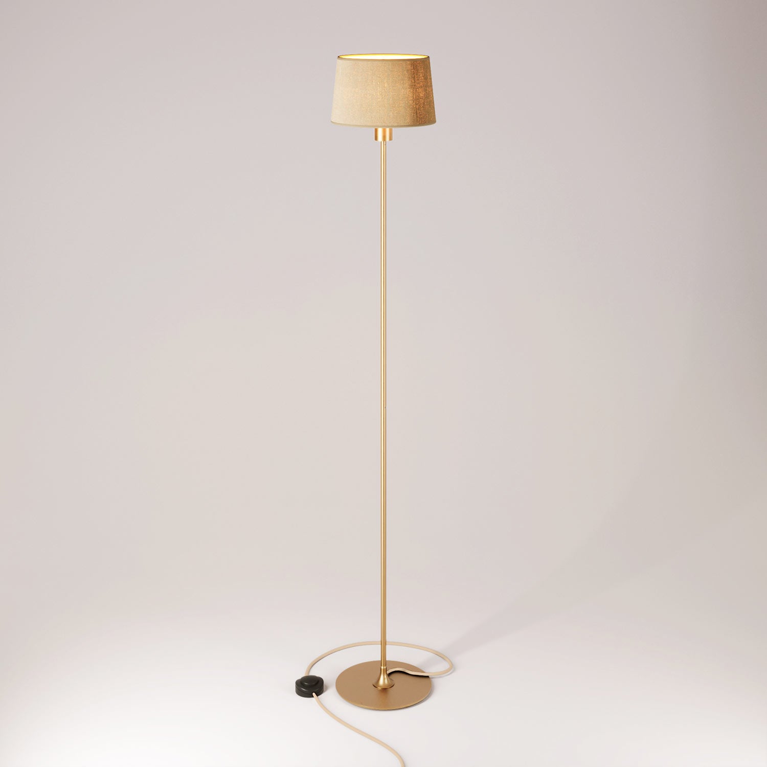 Lampada da terra MAG-Y con base metallica tonda e paralume Athena - Bronzo satinato