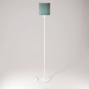 Lampada da terra MAG-Y con base metallica tonda e paralume Cilindro M - Bianco opaco