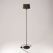 Lampada da terra MAG-Y con base metallica tonda e paralume Athena - Nero