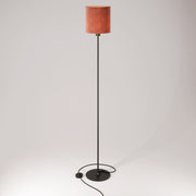 Lampada da terra MAG-Y con base metallica tonda e paralume Cilindro M - Nero