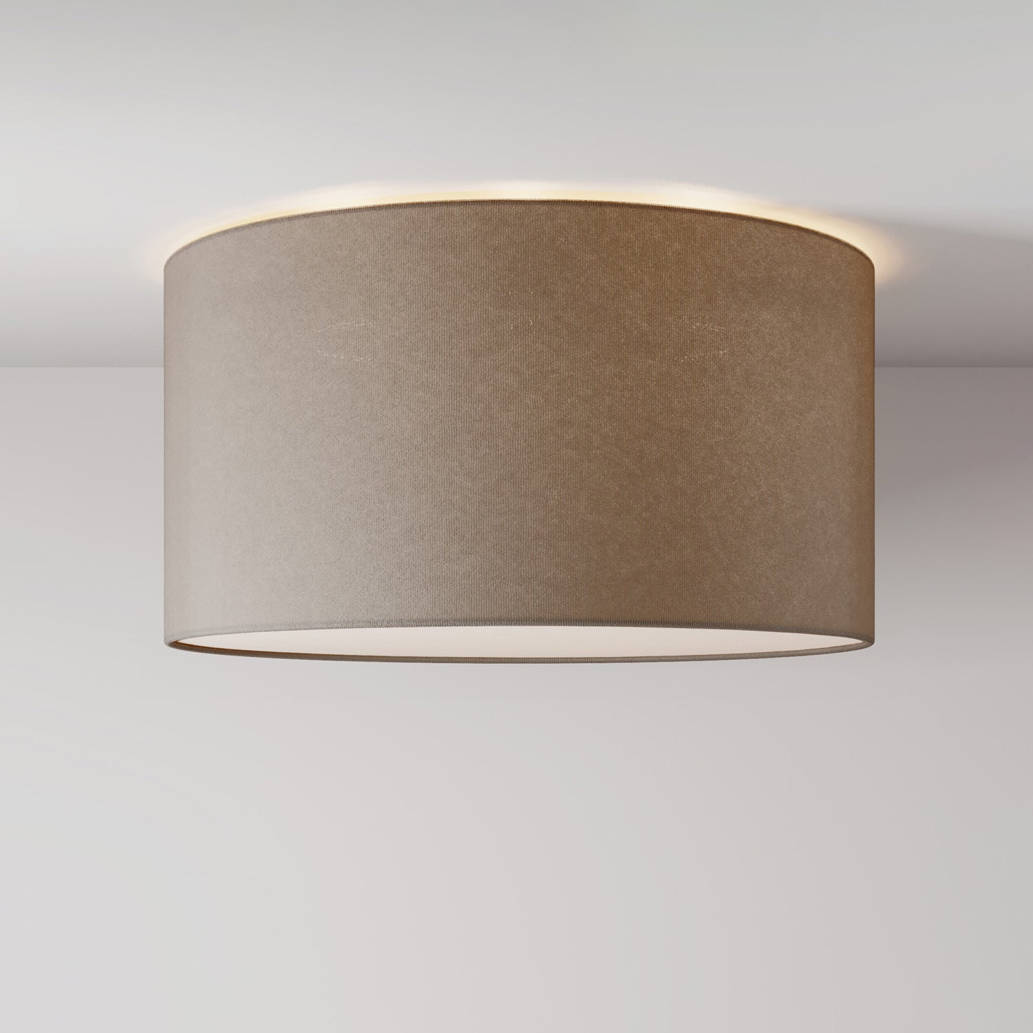 Plafoniera in tessuto Medium Camelot marrone - Made in Italy