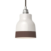 Paralume Vaso bicolore in ceramica Bianco e Marrone, collezione Materia - Made in Italy