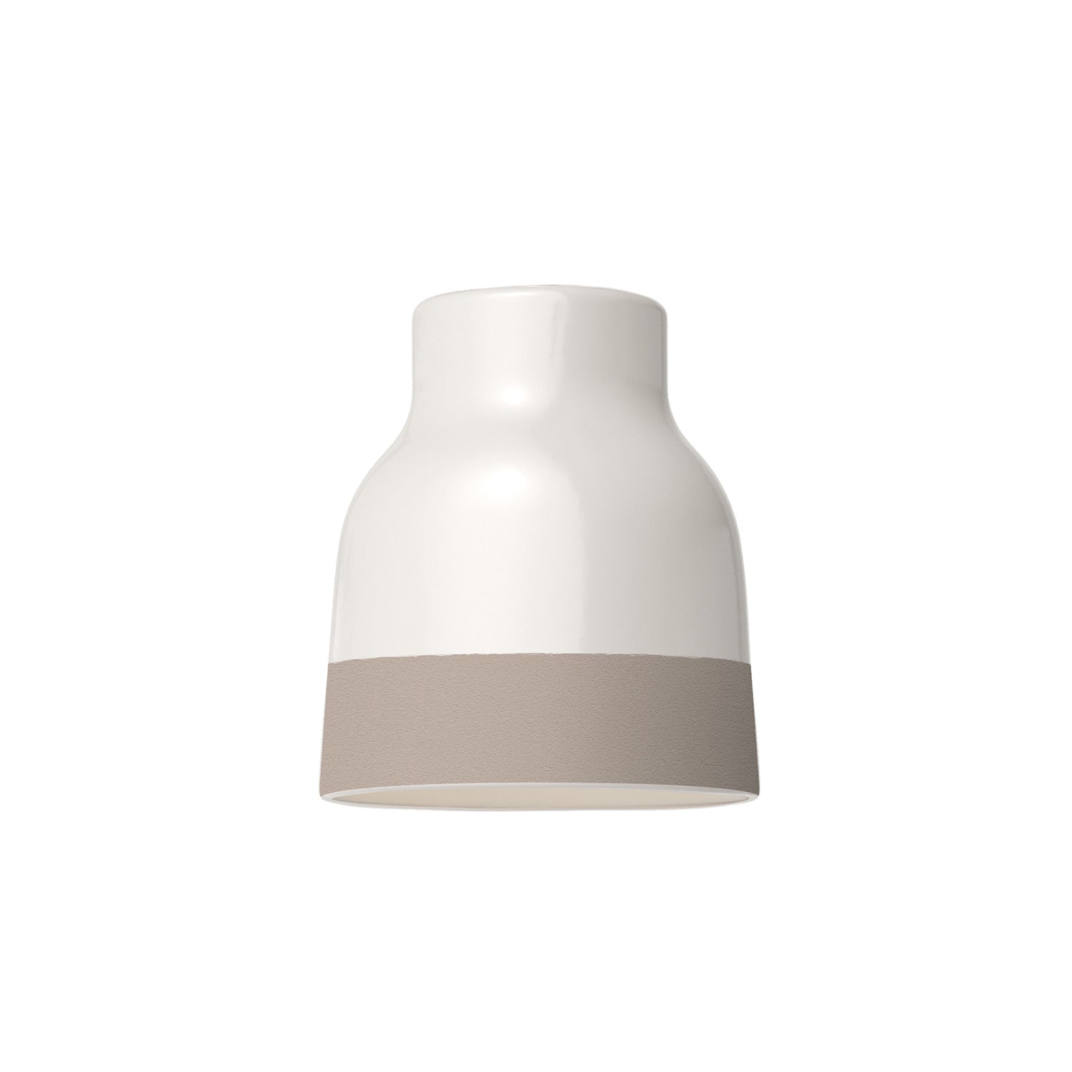 Paralume Vaso bicolore in ceramica Bianco e Tortora, collezione Materia - Made in Italy