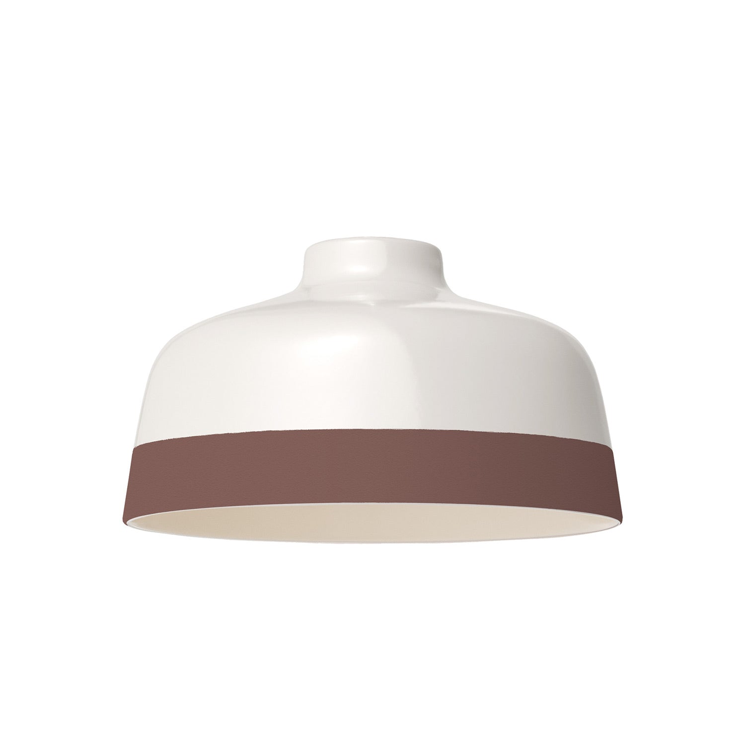 Paralume Coppa bicolore in ceramica Bianco e Marrone, collezione Materia - Made in Italy