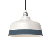 Paralume Coppa bicolore in ceramica Bianco e Petrolio, collezione Materia - Made in Italy