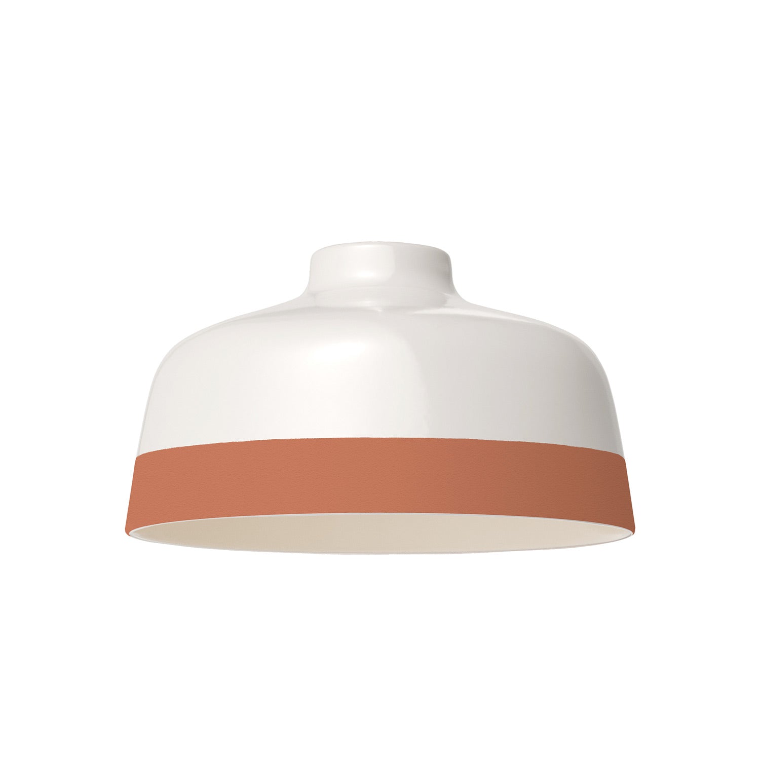 Paralume Coppa bicolore in ceramica Bianco e Terracotta, collezione Materia - Made in Italy