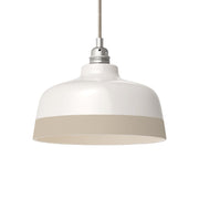 Paralume Coppa bicolore in ceramica Bianco e Tortora, collezione Materia - Made in Italy