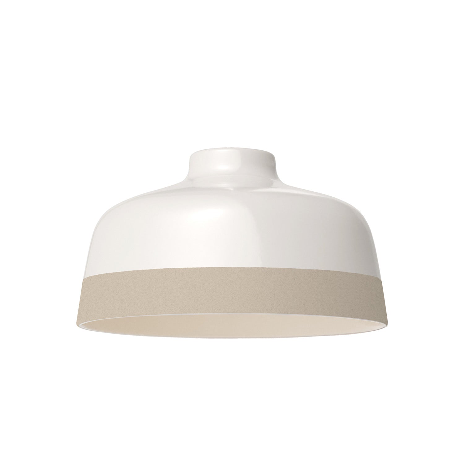 Paralume Coppa bicolore in ceramica Bianco e Tortora, collezione Materia - Made in Italy
