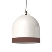 Paralume Campana M bicolore in ceramica Bianco e Marrone, collezione Materia - Made in Italy