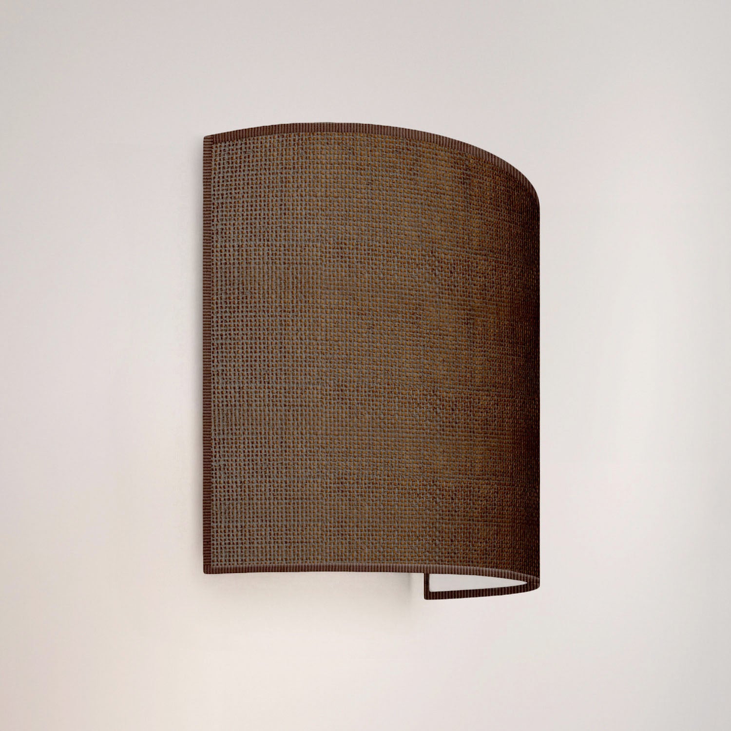 Applique Ventola con paralume in tessuto Camelot marrone - Made in Italy