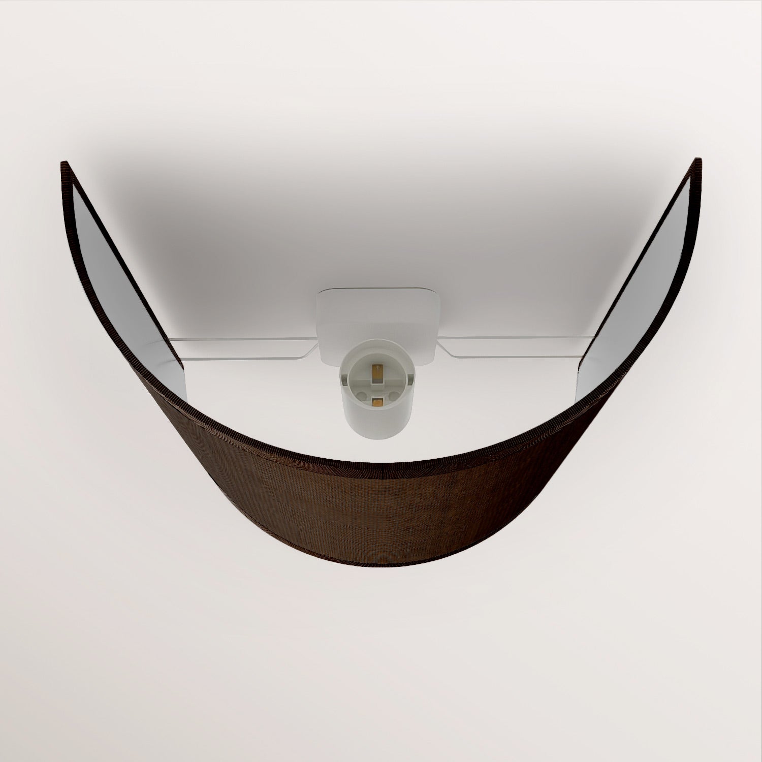 Applique Ventola con paralume in tessuto Camelot marrone - Made in Italy
