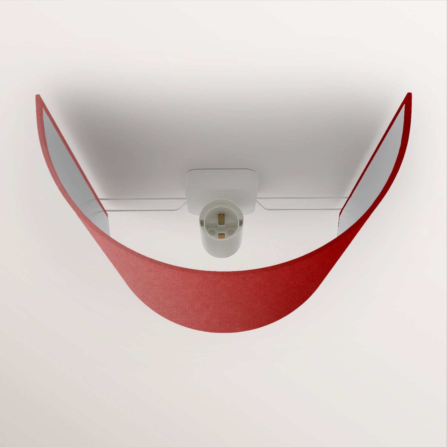 Applique Ventola con paralume in tessuto Teletta rosso - Made in Italy