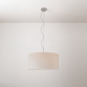 Lampada a sospensione con paralume in tessuto Cilindro Medium Arenal sabbia - Made in Italy