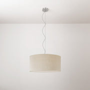 Lampada a sospensione con paralume in tessuto Cilindro Medium Juta chiara - Made in Italy