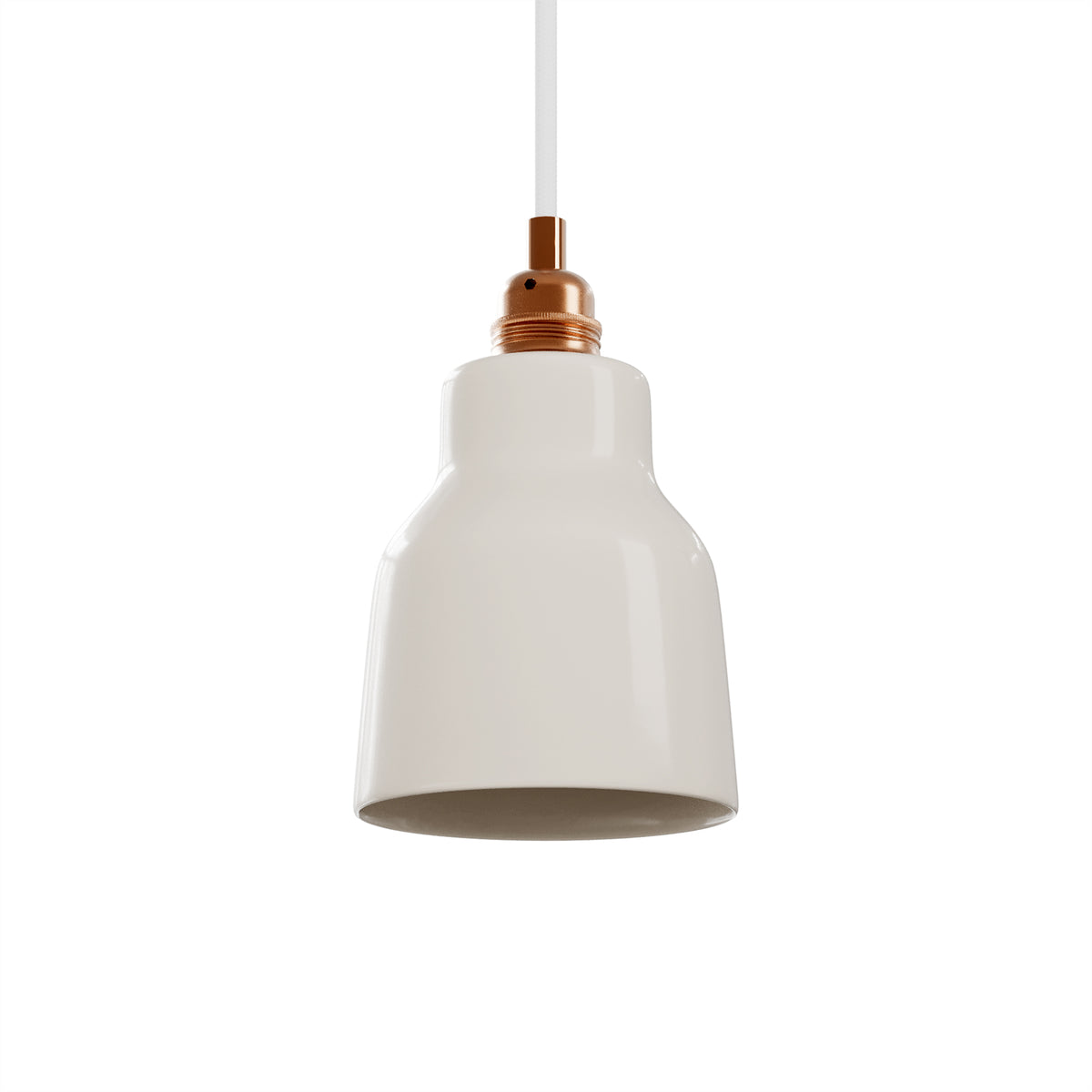 Paralume Vaso in ceramica per lampadario - Bianco lucido