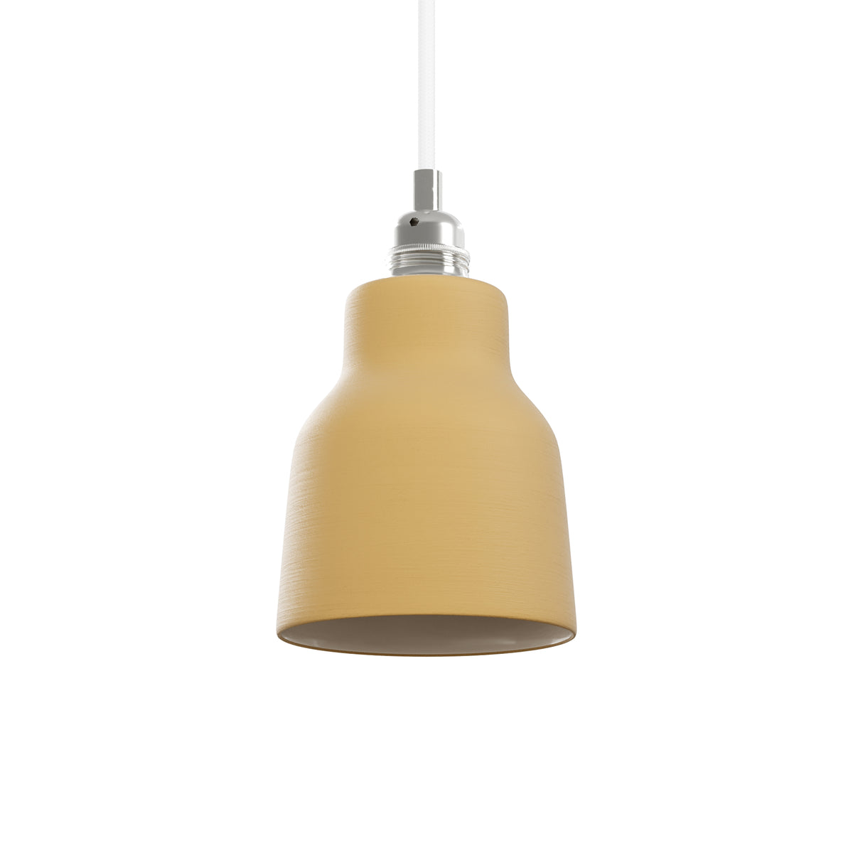 Paralume Vaso in ceramica per lampadario - Giallo / Bianco