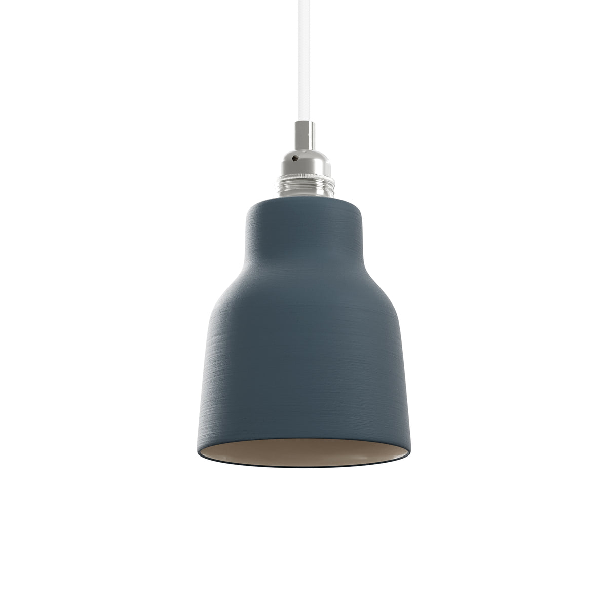 Paralume Vaso in ceramica per lampadario - Petrolio / Bianco