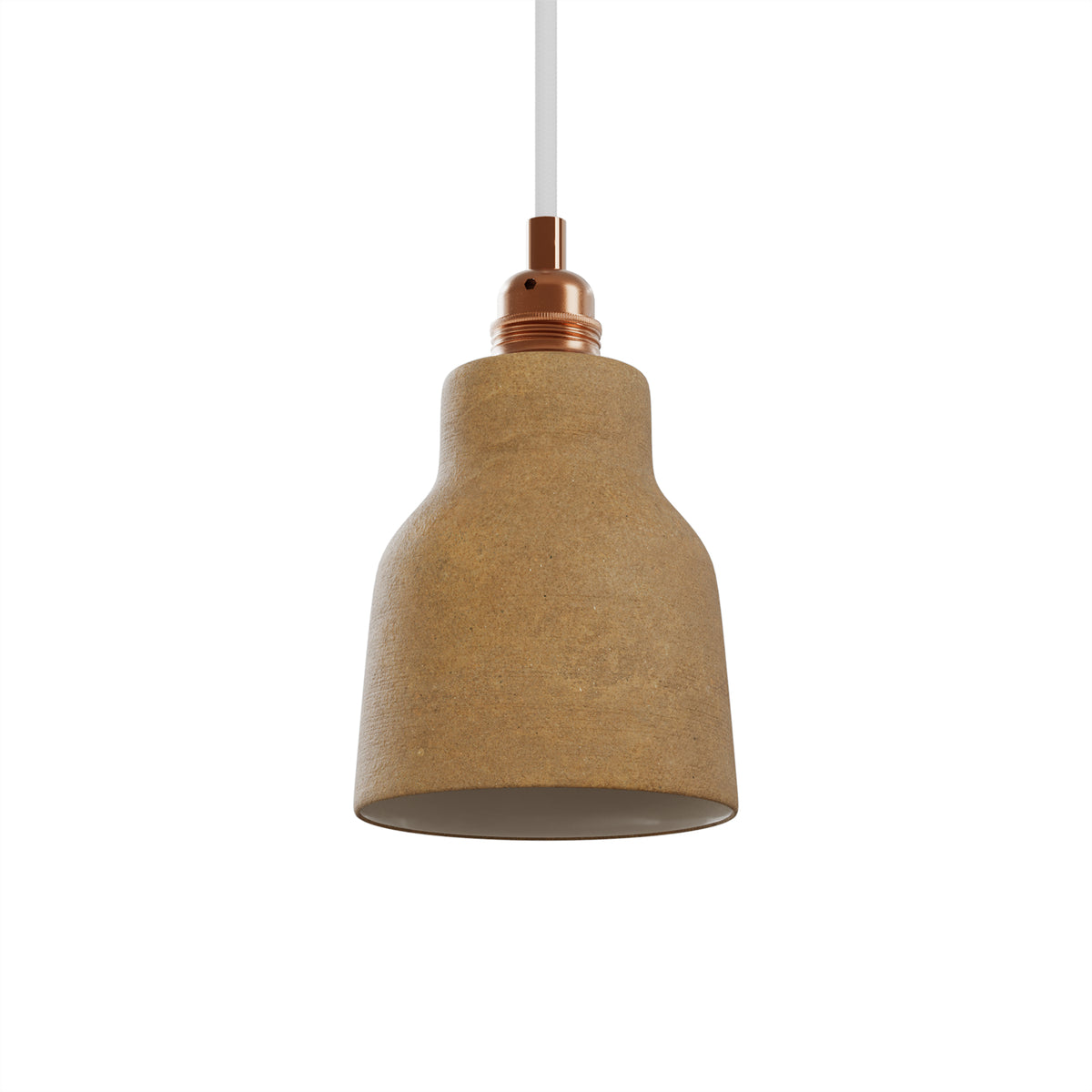 Paralume Vaso in ceramica per lampadario - Effetto corten / Bianco