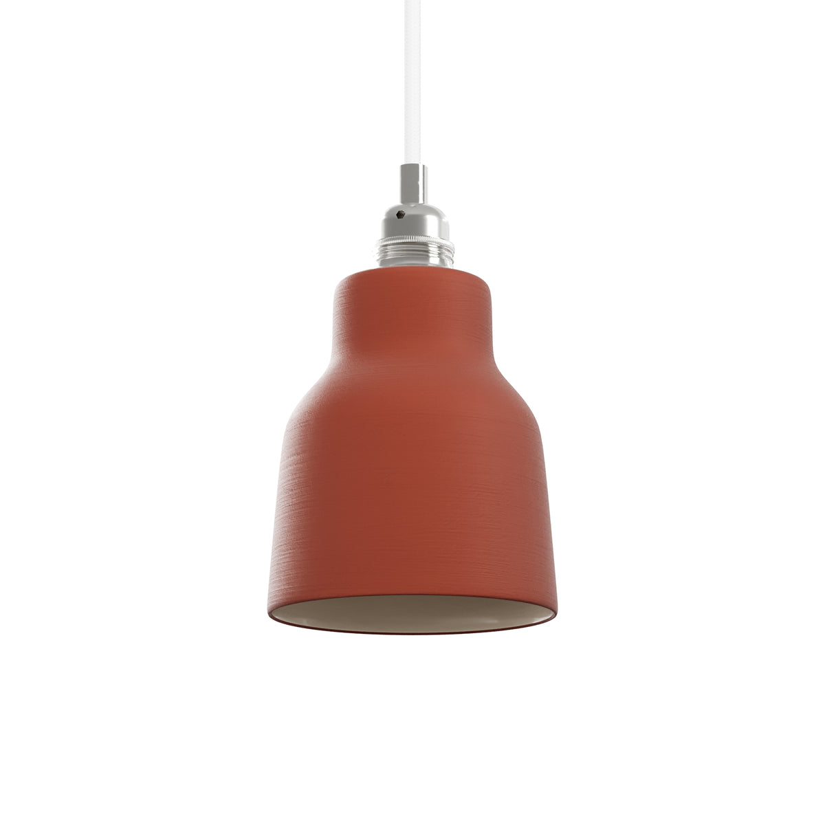 Paralume Vaso in ceramica per lampadario - Corallo / Bianco