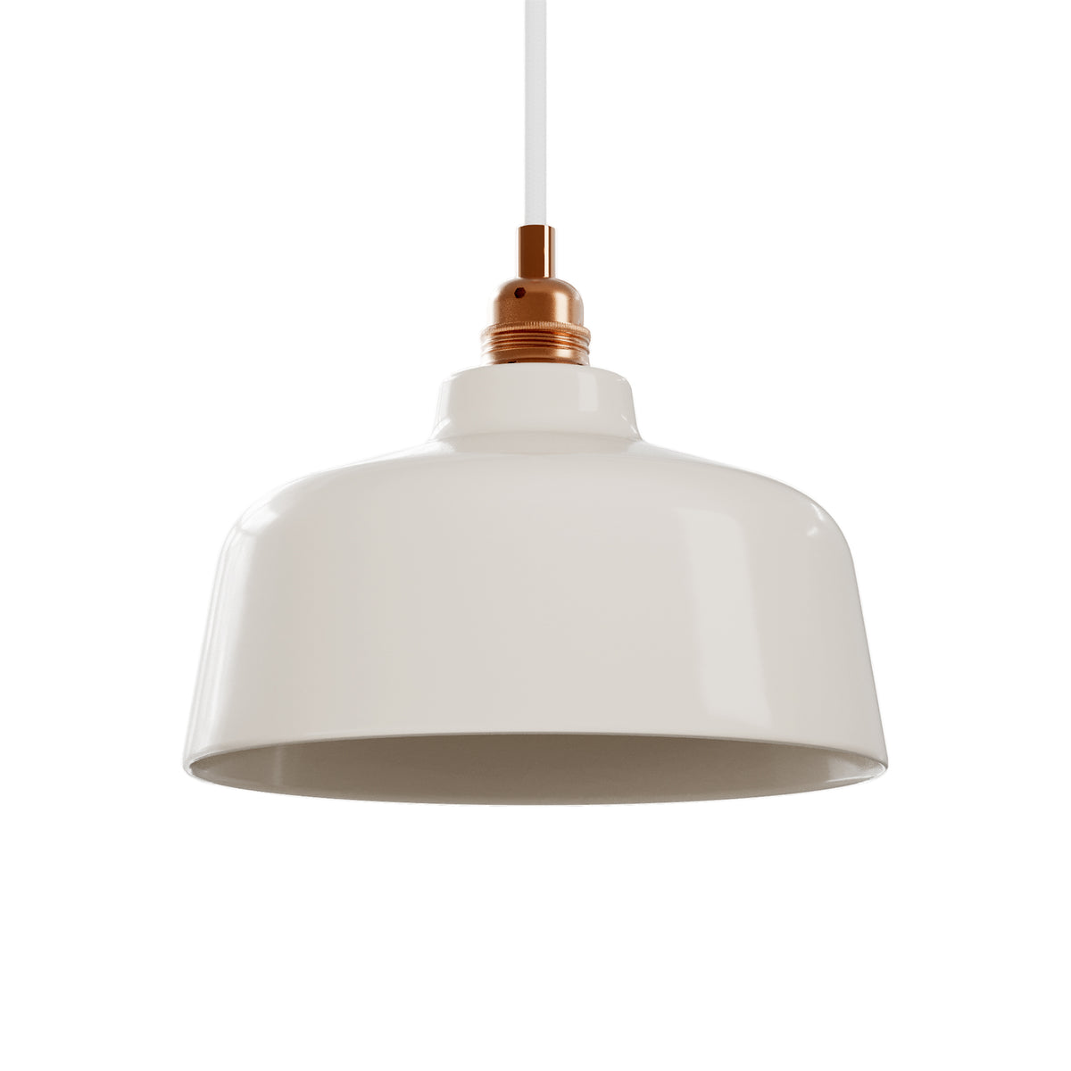 Paralume Coppa in ceramica per lampadario - Bianco lucido