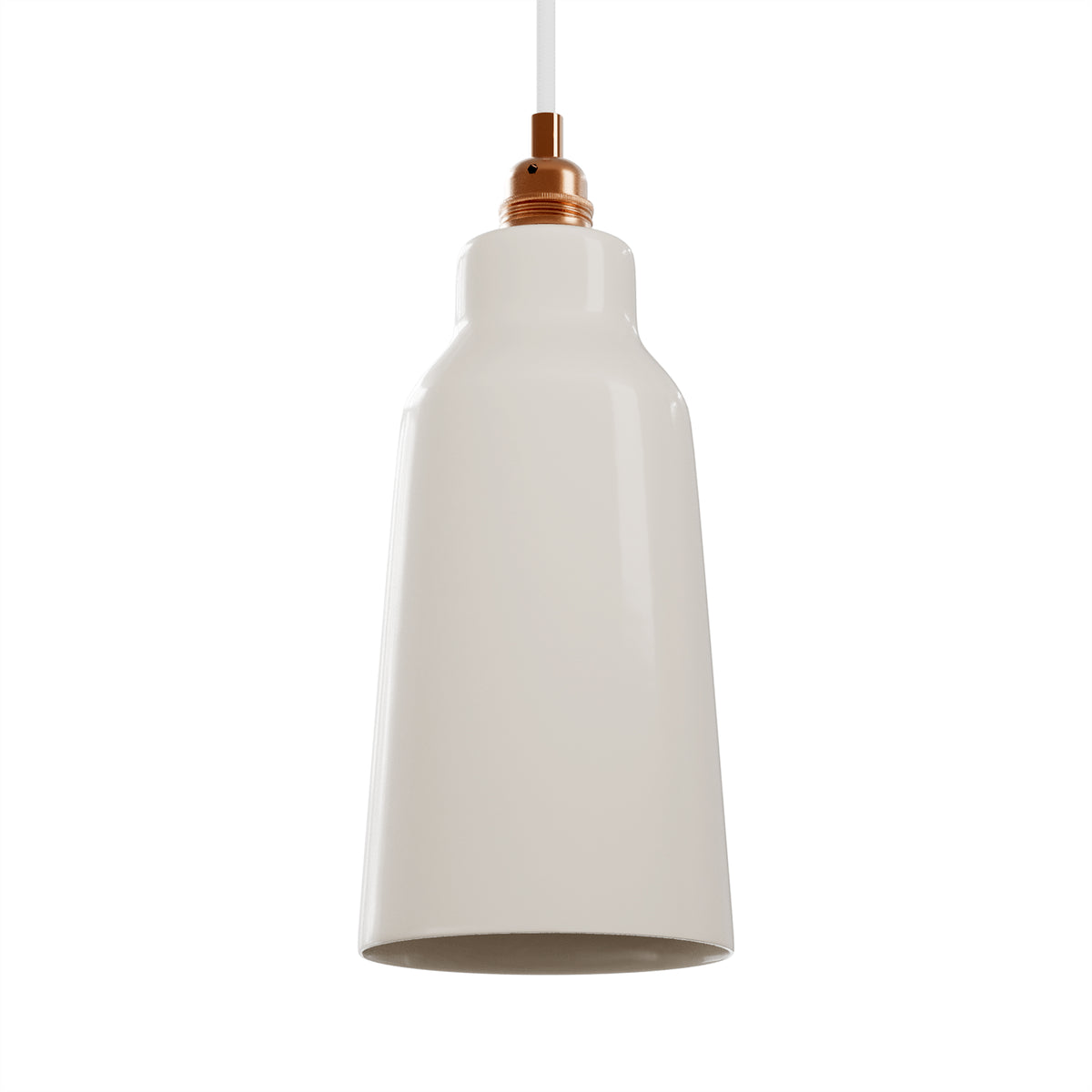 Paralume Bottiglia in ceramica per lampadario - Bianco lucido