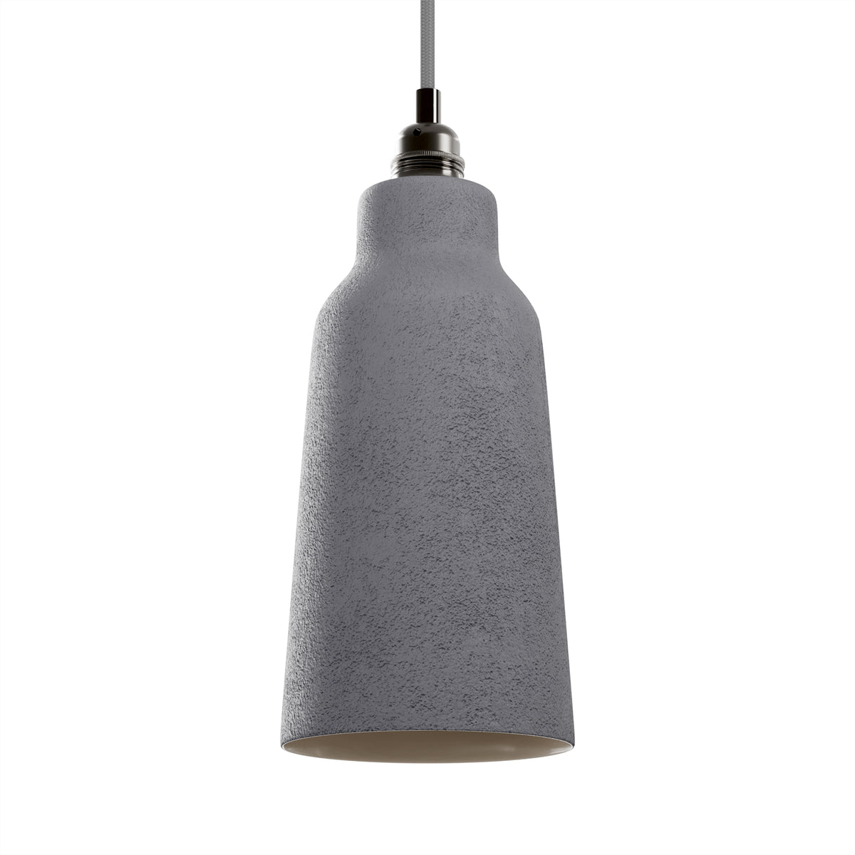 Paralume Bottiglia in ceramica per lampadario - Effetto cemento / Bianco