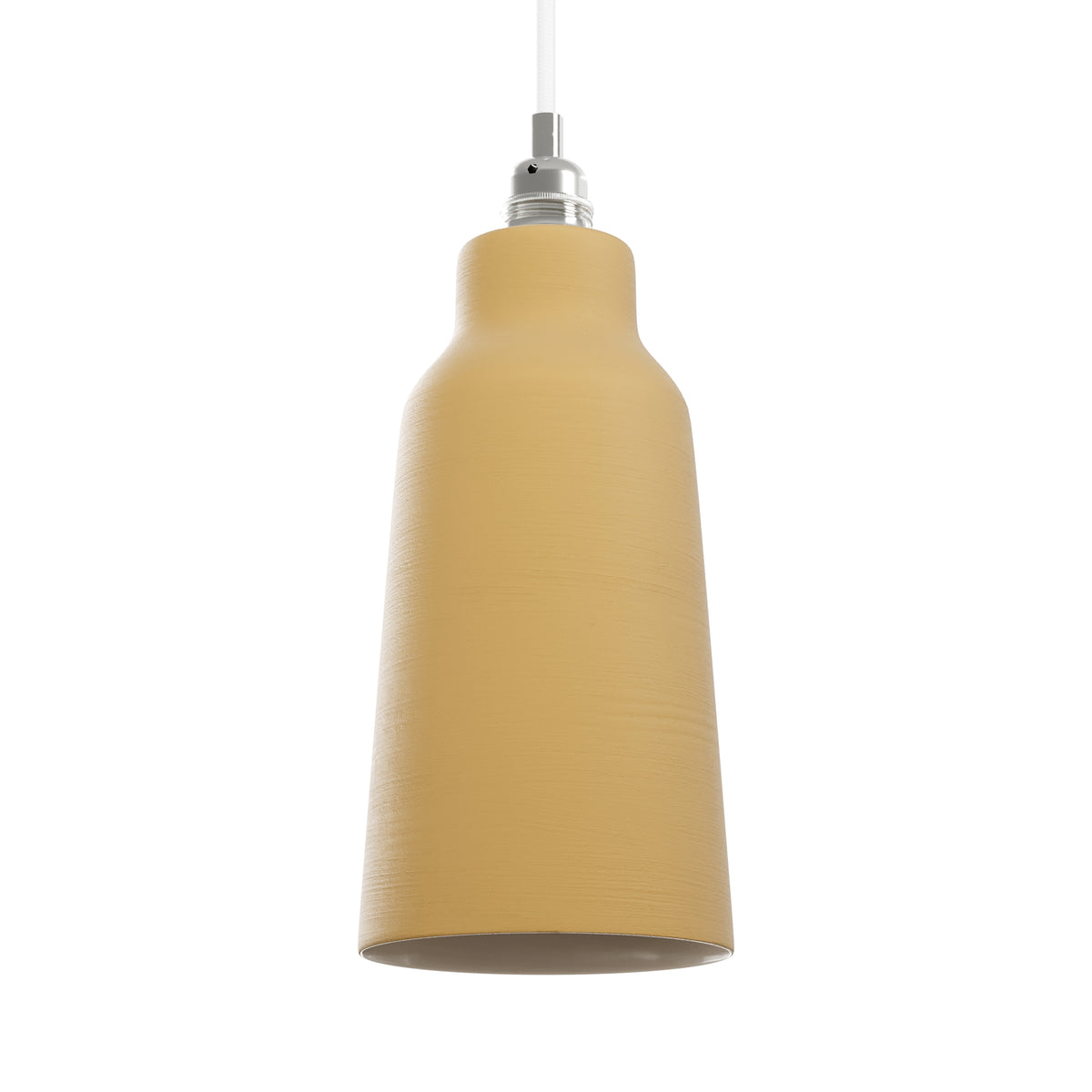 Paralume Bottiglia in ceramica per lampadario - Giallo / Bianco