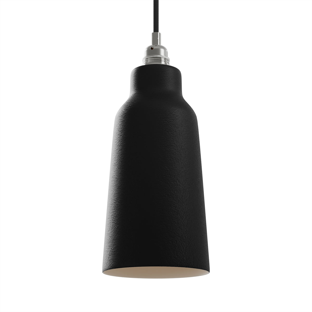 Paralume Bottiglia in ceramica per lampadario - Effetto lavagna / Bianco opaco
