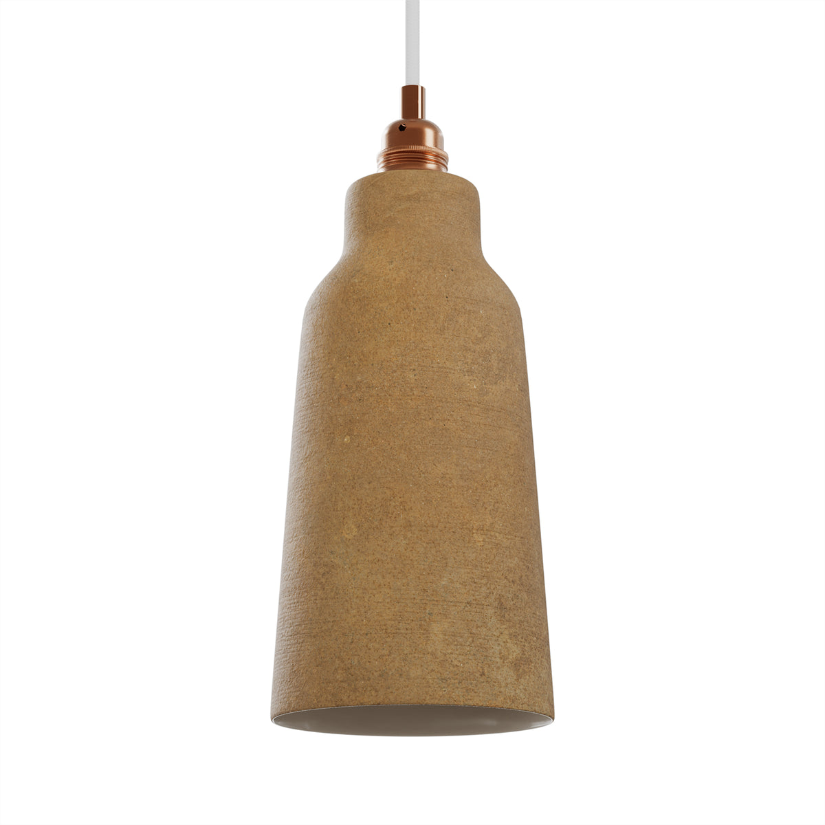 Paralume Bottiglia in ceramica per lampadario - Effetto corten / Bianco