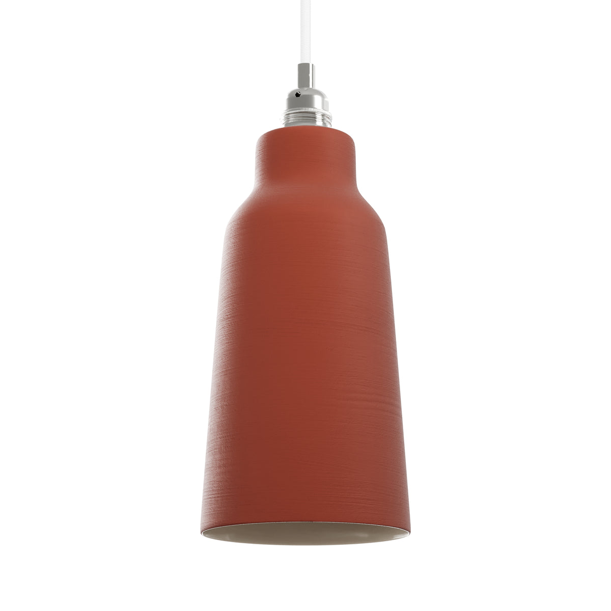 Paralume Bottiglia in ceramica per lampadario - Corallo / Bianco