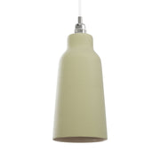 Paralume Bottiglia in ceramica per lampadario - Verde salvia / Bianco