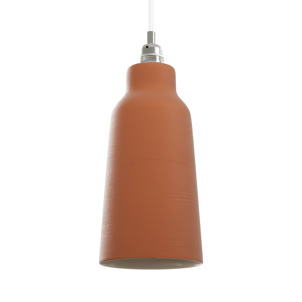Paralume Bottiglia in ceramica per lampadario - Terracotta / Bianco