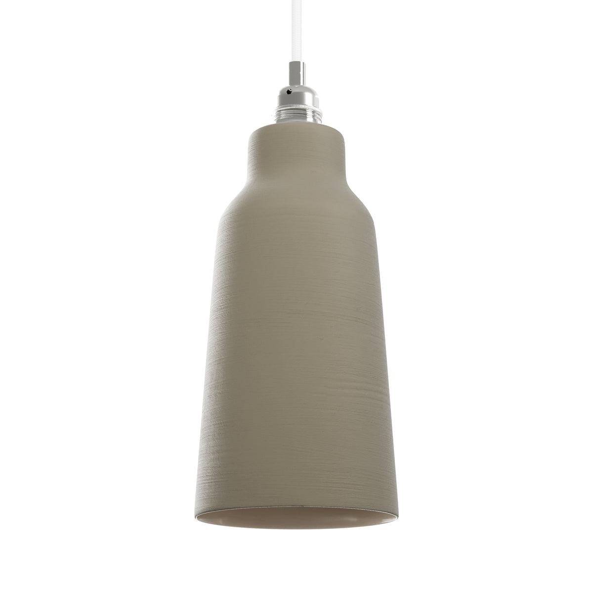 Paralume Bottiglia in ceramica per lampadario - Tortora / Bianco