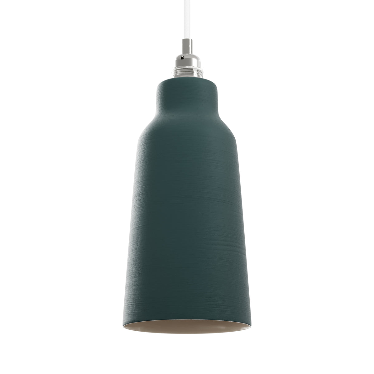 Paralume Bottiglia in ceramica per lampadario - Verde / Bianco
