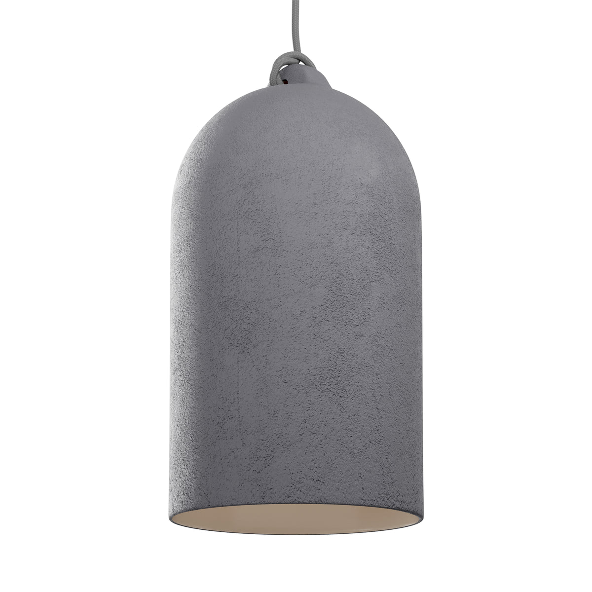 Paralume Campana XL in ceramica per lampadario - Effetto cemento / Bianco