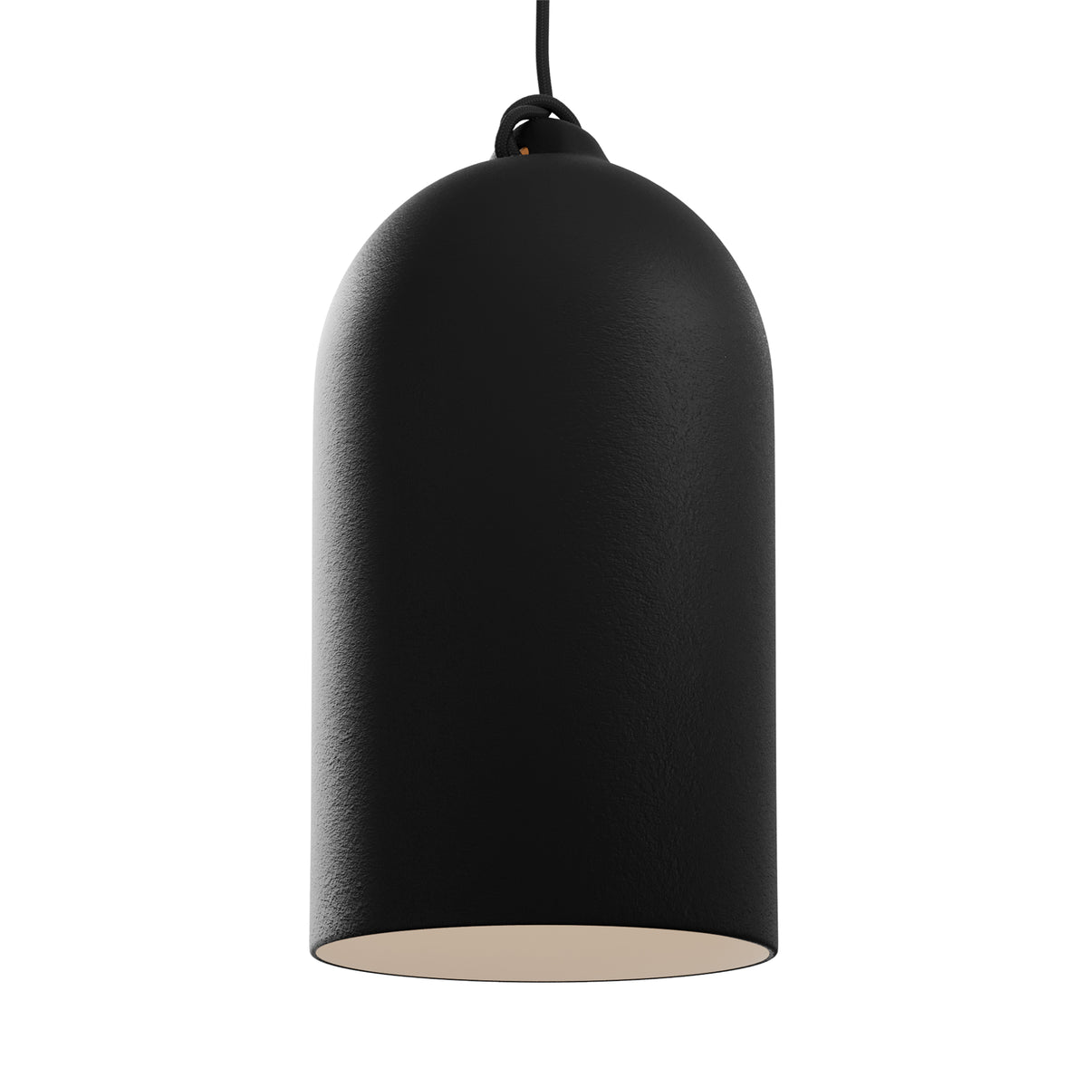 Paralume Campana XL in ceramica per lampadario - Effetto lavagna / Bianco opaco