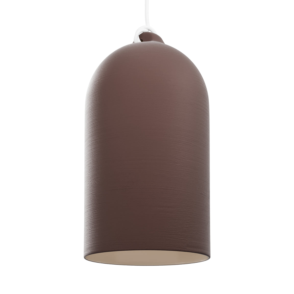 Paralume Campana XL in ceramica per lampadario - Marrone / Bianco