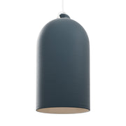 Paralume Campana XL in ceramica per lampadario - Petrolio / Bianco