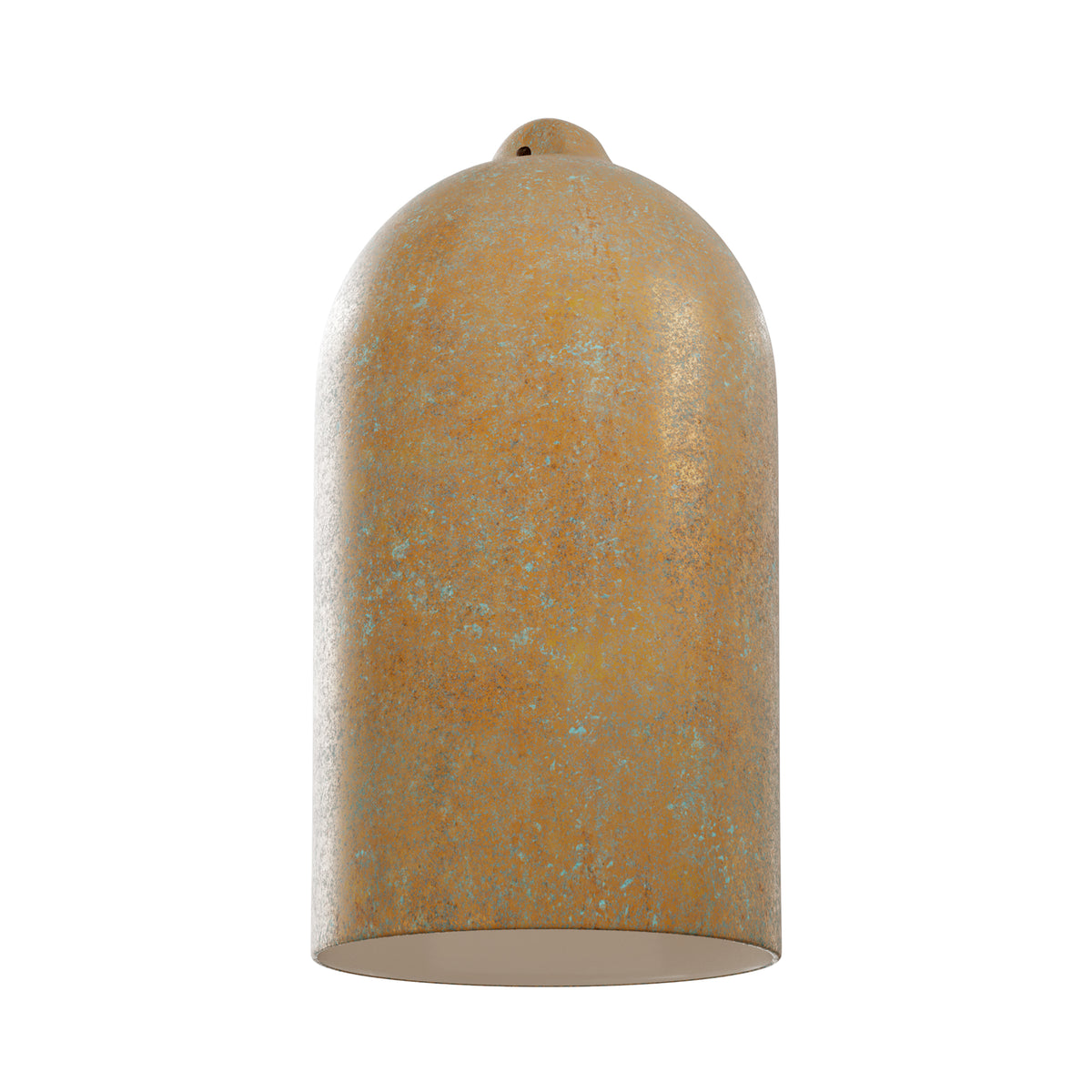 Paralume Campana XL in ceramica per lampadario - Effetto verde rame / Bianco