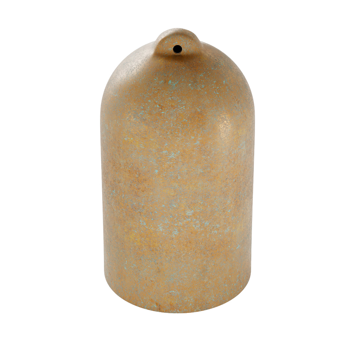 Paralume Campana XL in ceramica per lampadario - Effetto verde rame / Bianco