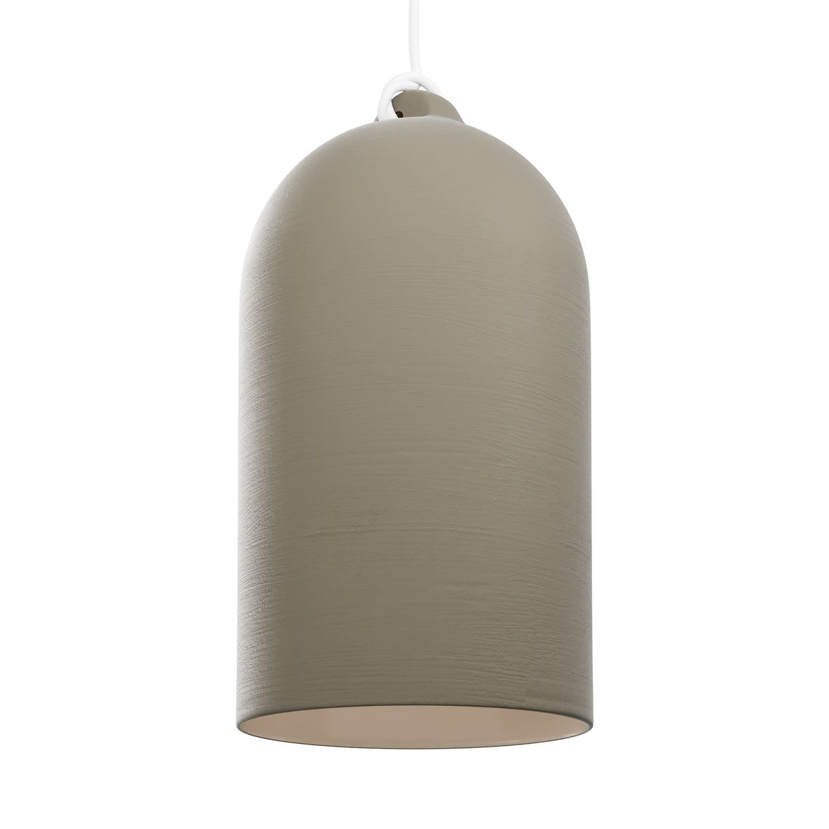 Paralume Campana XL in ceramica per lampadario - Tortora / Bianco