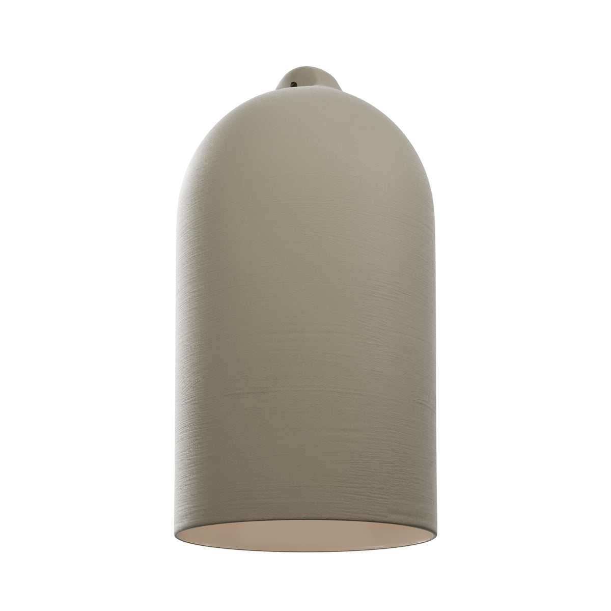 Paralume Campana XL in ceramica per lampadario - Tortora / Bianco